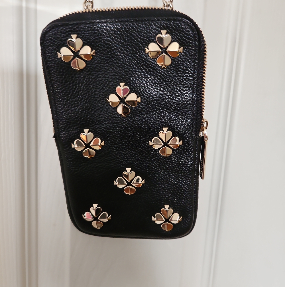 Kate Spade Black Floral Embellished Crossbody Bag Like New